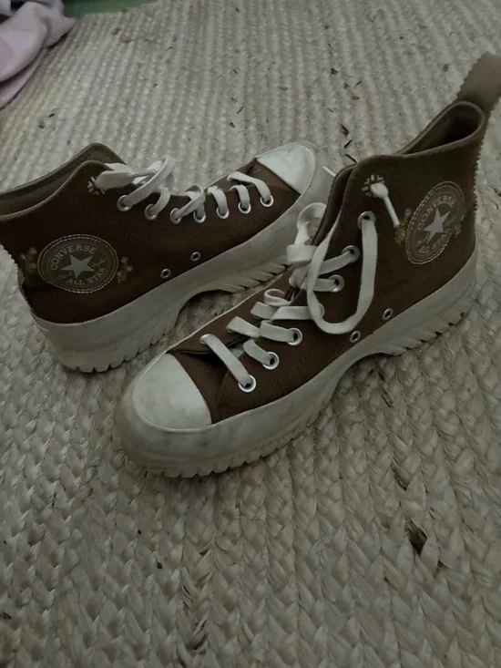 Converse High Top Sneakers in Brown and White - Picture 5 of 5